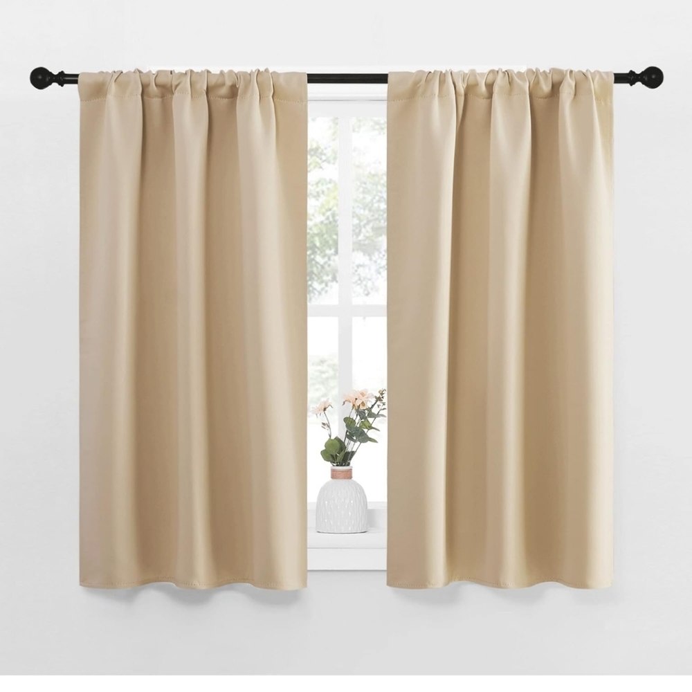 Nicetown blackout curtains 29x40 biscotti color 2 panels